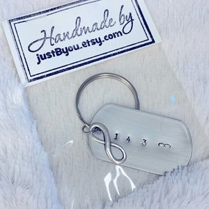 ⭐️ SOLD ⭐️ Handmade 143 Infinity Dog Tag Keychain